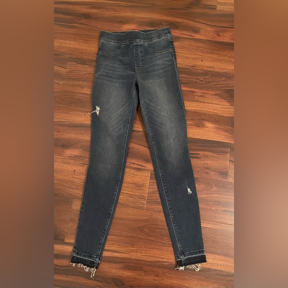 SPANX Distressed Ankle Skinny Jeans